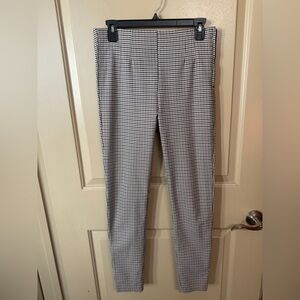 ZARA Women's Skinny Gingham Pants - Black White